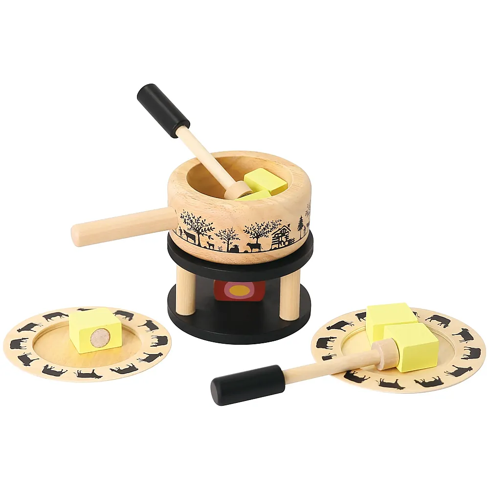 spielba Fondue Set mit Teller und Gabel