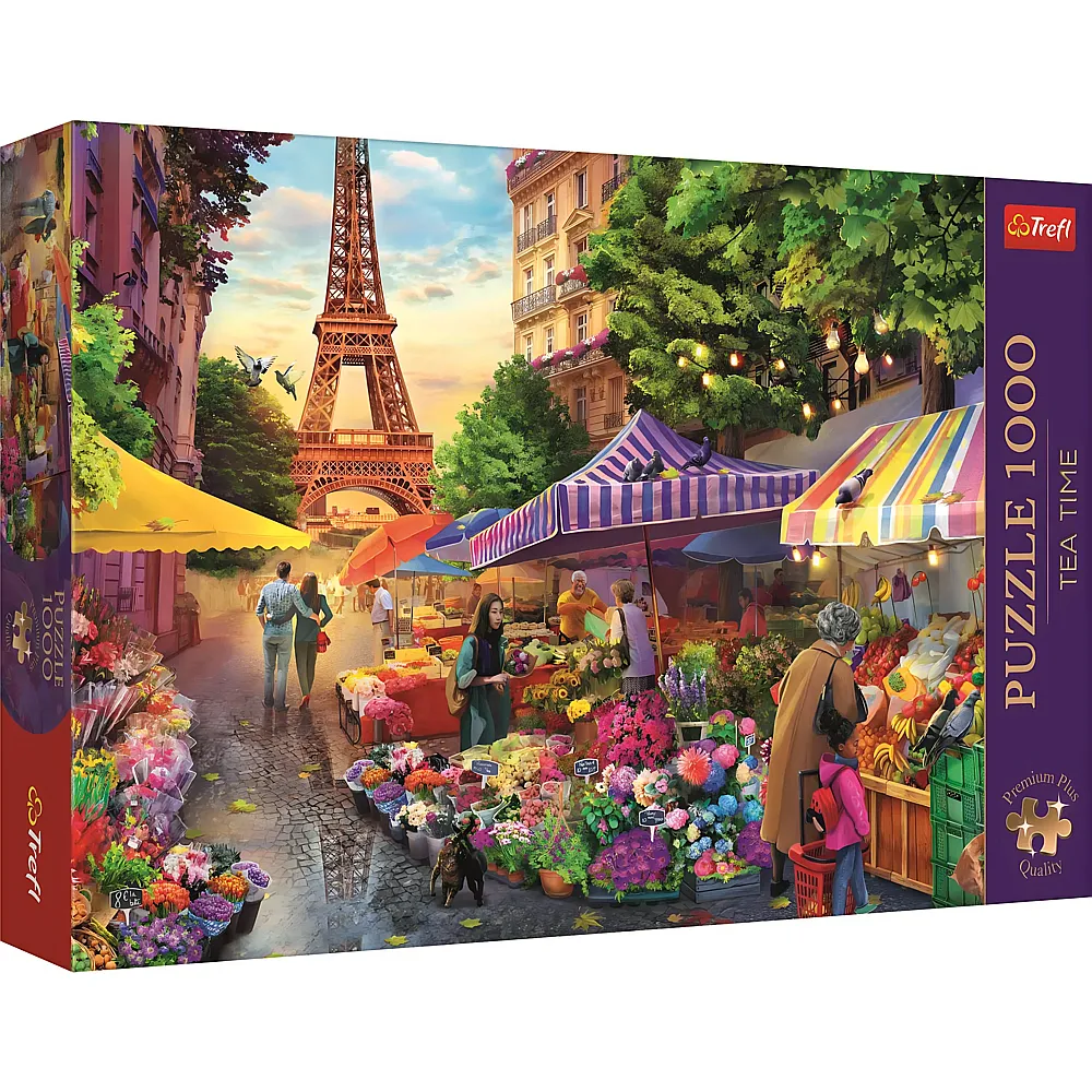 Trefl Puzzle Tea Time Blumenmarkt, Paris 1000Teile