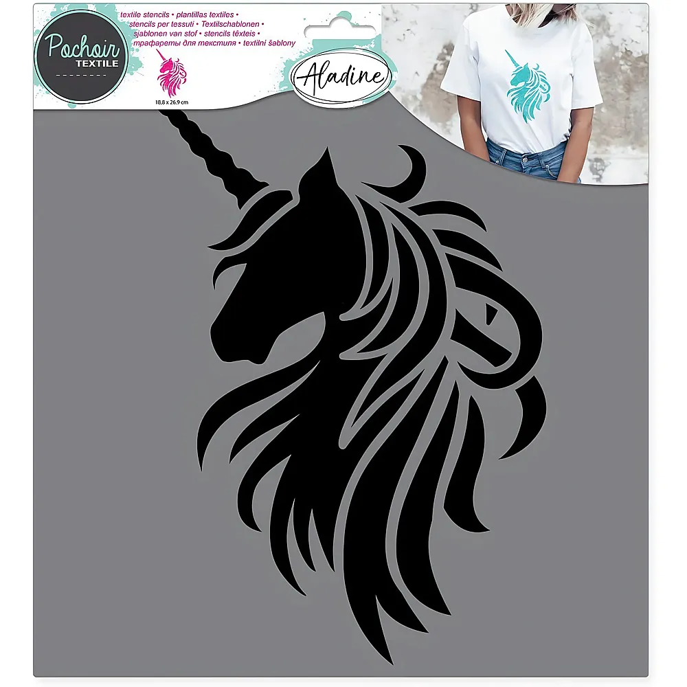 Aladine Textilschablone Einhorn