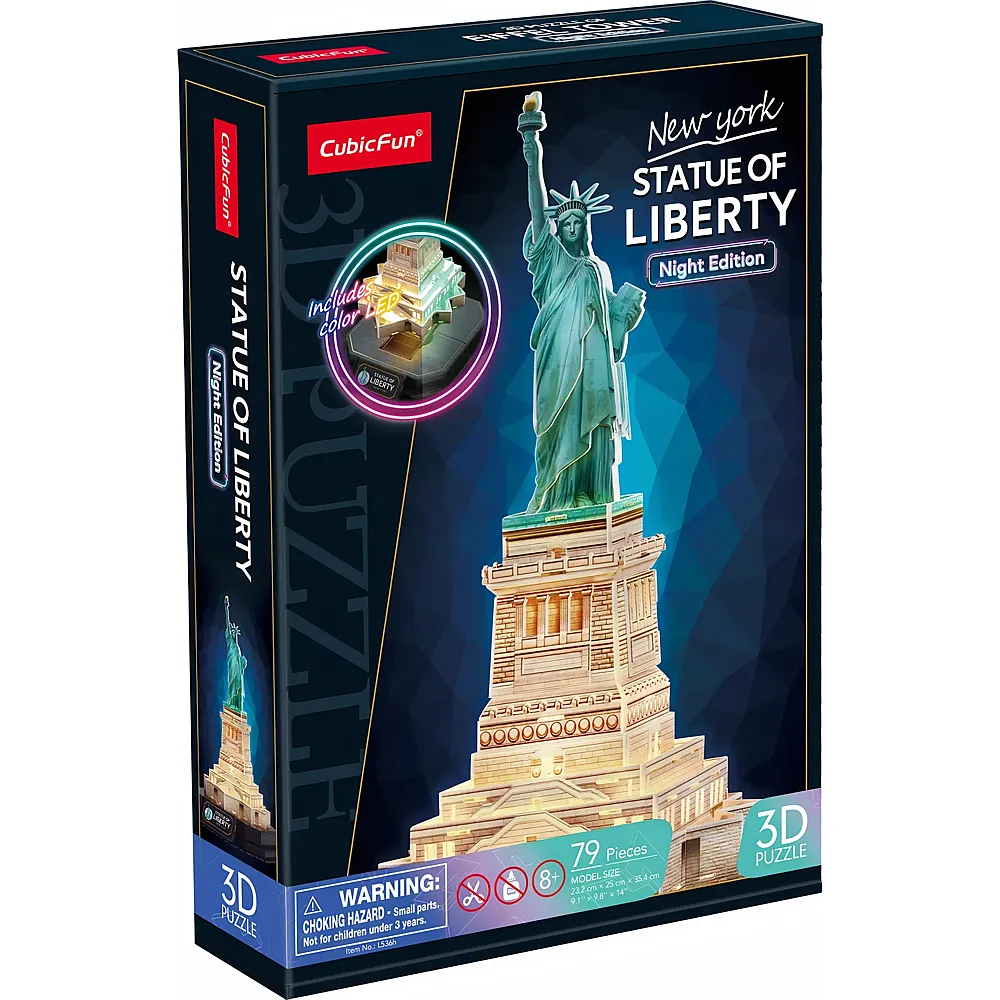 Cubic Fun Puzzle 3D Freiheitsstatue mit LED 79Teile