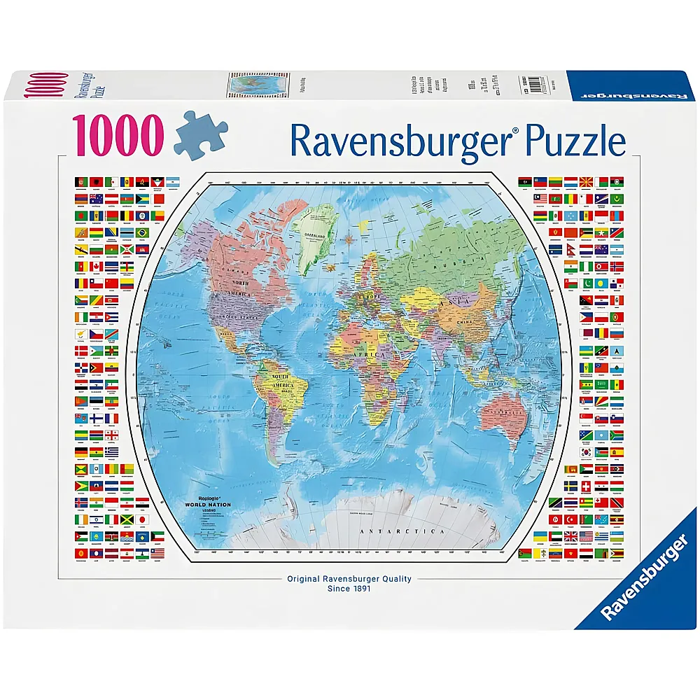 Ravensburger Puzzle Politische Weltkarte 1000Teile