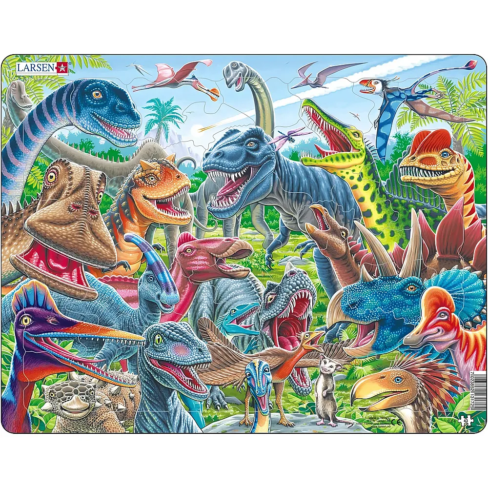 Larsen Puzzle Happy Dinosaurs - 43 Pieces