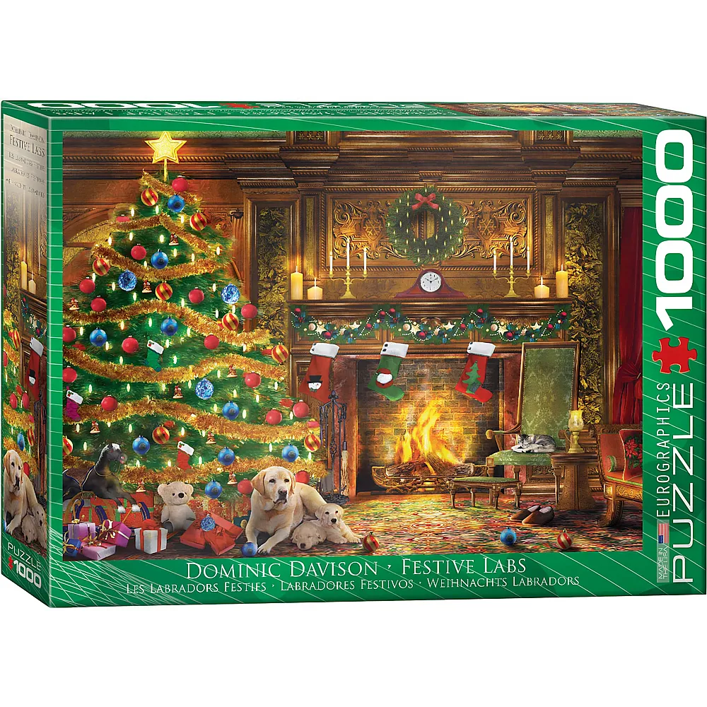 meinspielzeug - Eurographics Puzzle Dominic Davison - Weihnachts Labradors 1000Teile | Puzzle 1000 Teile