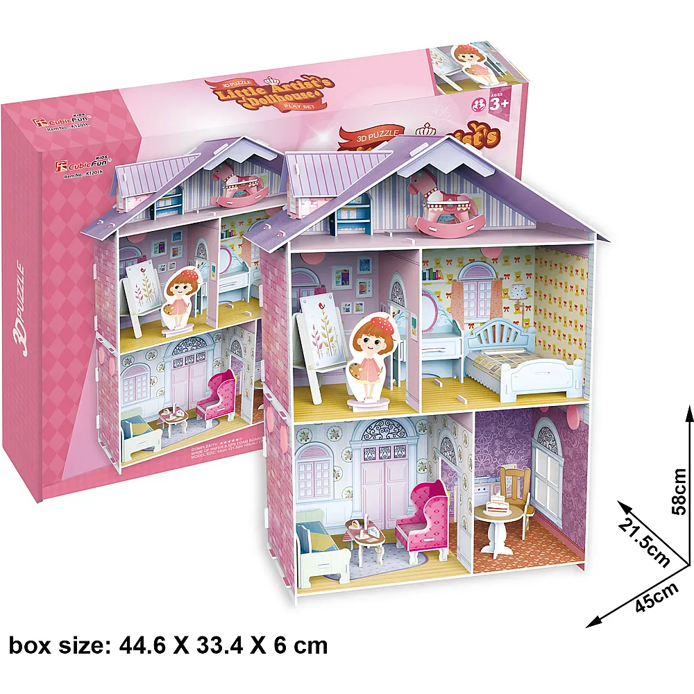 meinspielzeug - Cubic Fun Puzzle Das Haus des Pianisten Schwierigkeit: 4/6 60Teile | 3D Puzzle