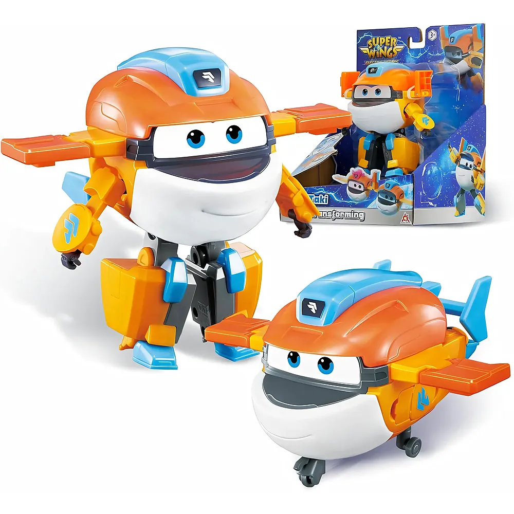 meinspielzeug - Alpha Toys Super Wings Transformations-Flugzeug Supercharged Taki - 12,5 cm | Actionfiguren