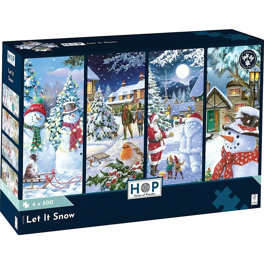 HOP - House of Puzzles Puzzle 500 Teile 4 Puzzles - Let It Snow