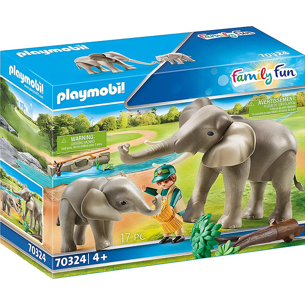 PLAYMOBIL FamilyFun Zoo Elefanten im Freigehege 70324