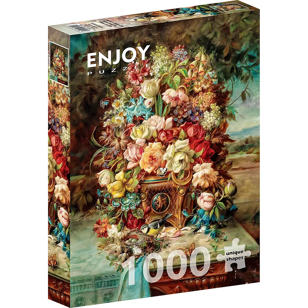 Enjoy Puzzle Flowers Still Life with Blue Tit - 1000 Teile