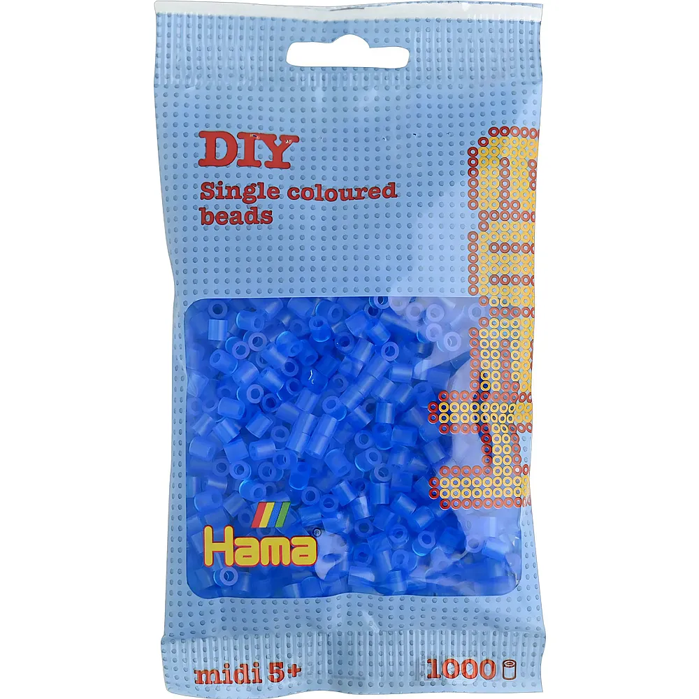 Hama Midi DIY B�gelperlen Transparent 015 Blau 1000Teile