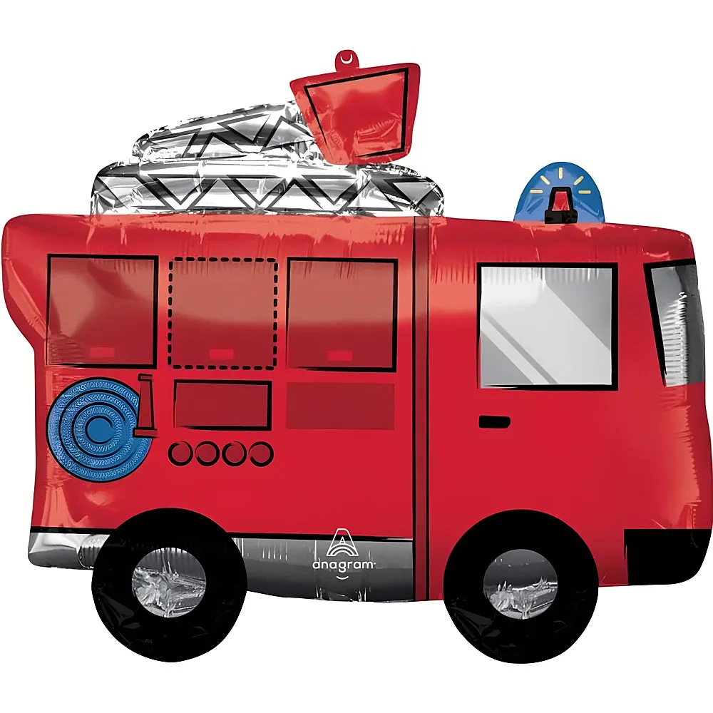 Amscan Folienballon Feuerwehrauto 66x55cm | Kindergeburtstag