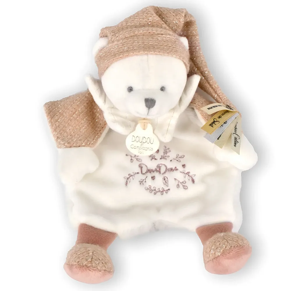 Doudou et Compagnie Schmusetuch B�r Rosegold - 25 cm | Schmuset�cher