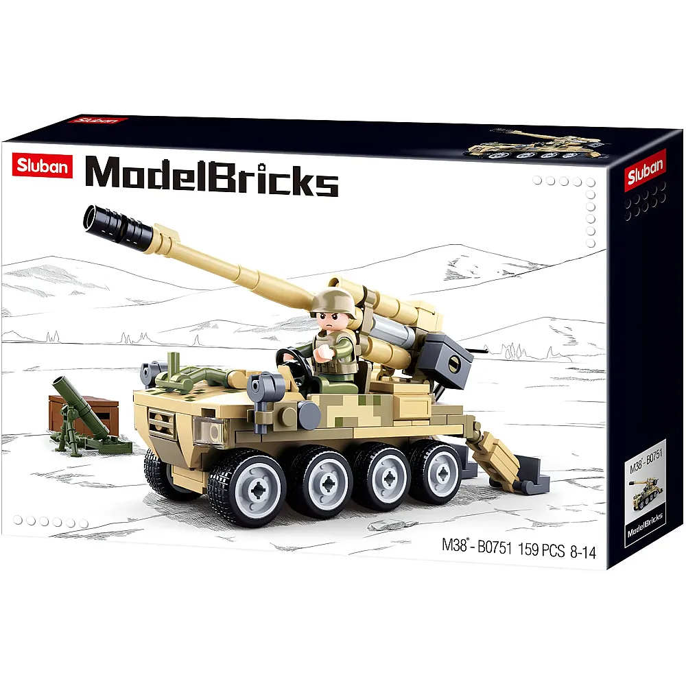 Sluban ModelBricks 8x8 Mobile Kanone - 161 Teile