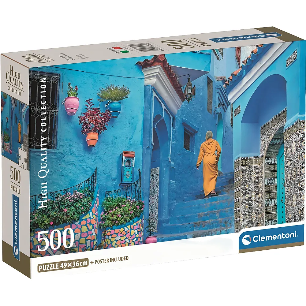 Clementoni Puzzle 500 Teile Blue Street of Chefchaouen