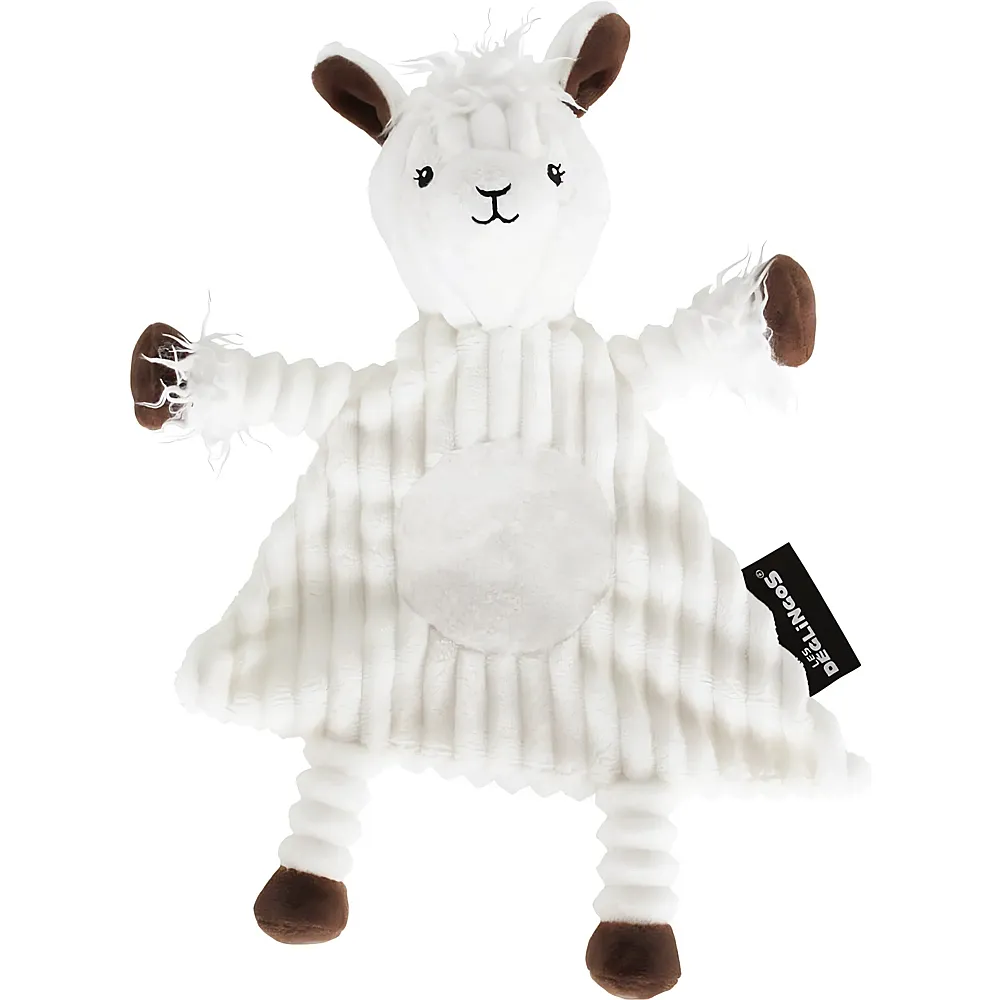 Les D�glingos LES DEGLINGOS Kuscheltier Baby Muchachos der Lama, superweicher Cord, Geschenkidee, ab Geburt, 28 cm, Wei