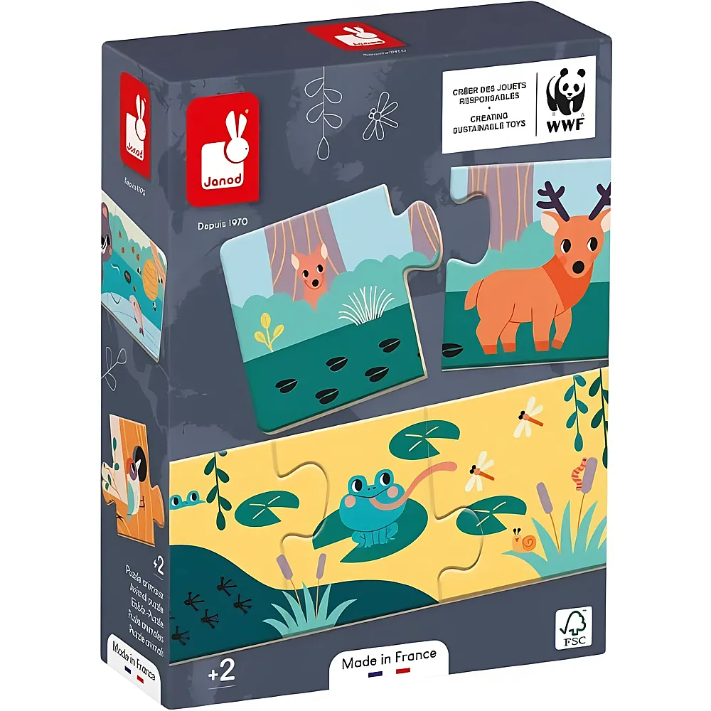 Janod Puzzle WWF Tierspuren 30Teile