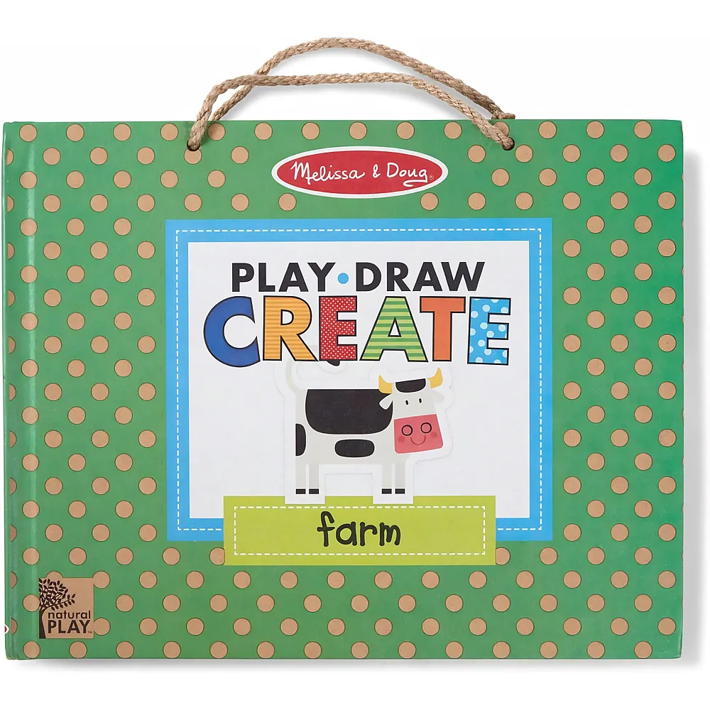 Melissa & Doug  Natural Play: Spielen, Zeichnen, Kreieren, Wiederverwendbares  Mal & Magnet-Set - Bauernhof 38 Magnete, 5