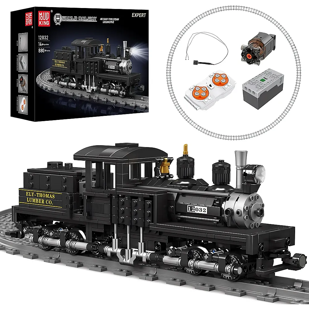 Mould King World Railway Dampflokomotive 12032 - Klemmbausteine Eisenbahn