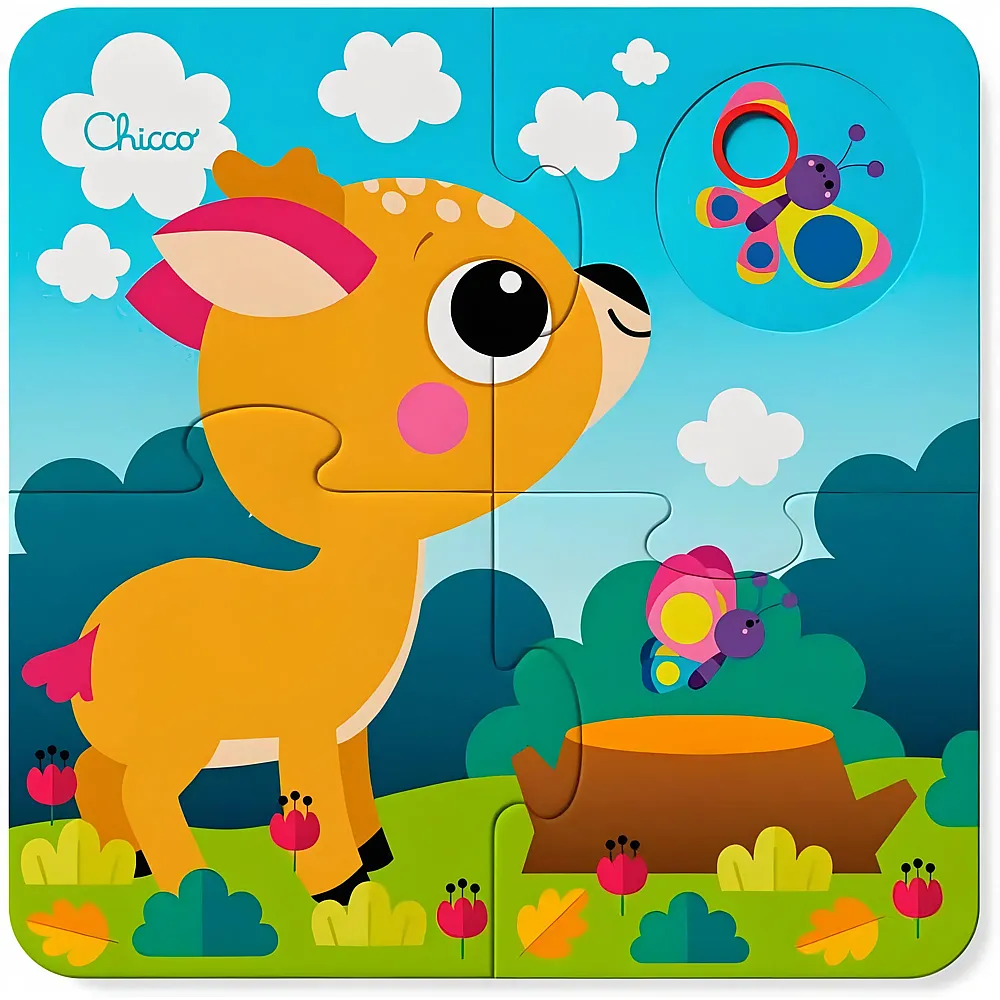 Chicco Montessori 4in1 Interaktive Puzzle f�r Kleinkinder - 4 Teile