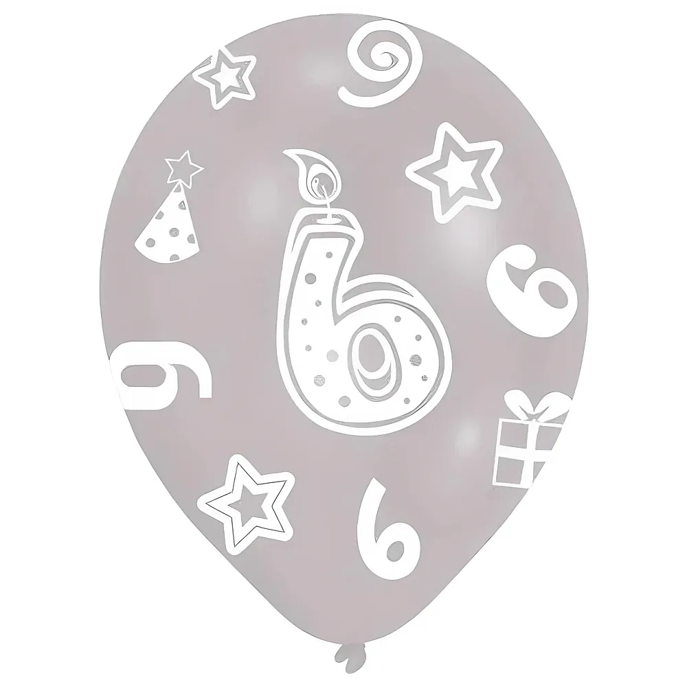 Amscan Ballone Zahl 6 6Teile | Kindergeburtstag