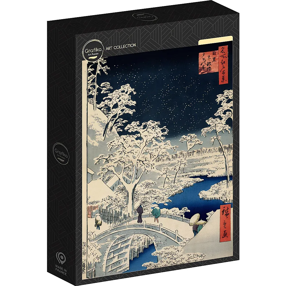 Grafika Puzzle Art Collection Utagawa Hiroshige - Drum bridge at Meguro and Sunset - 1000 Teile