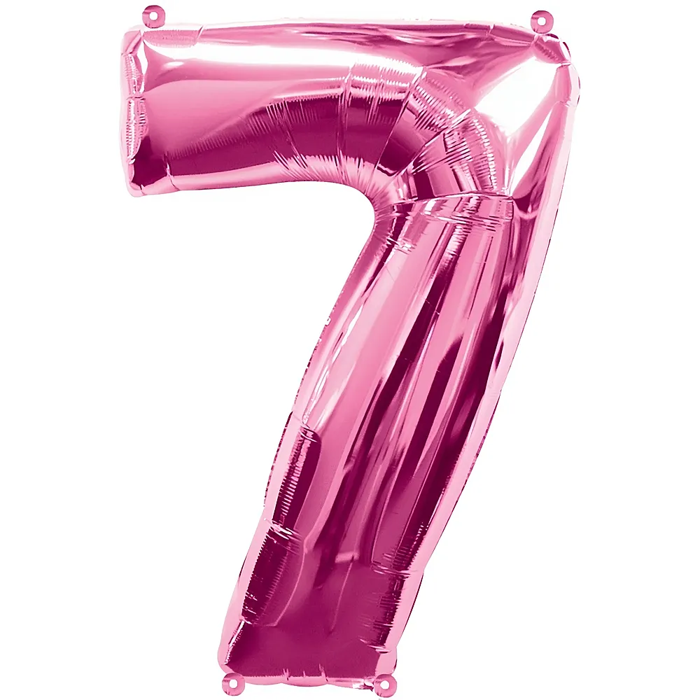 Amscan Zahlen Pink Folienballon Nummer 7 Pink 86cm | Kindergeburtstag
