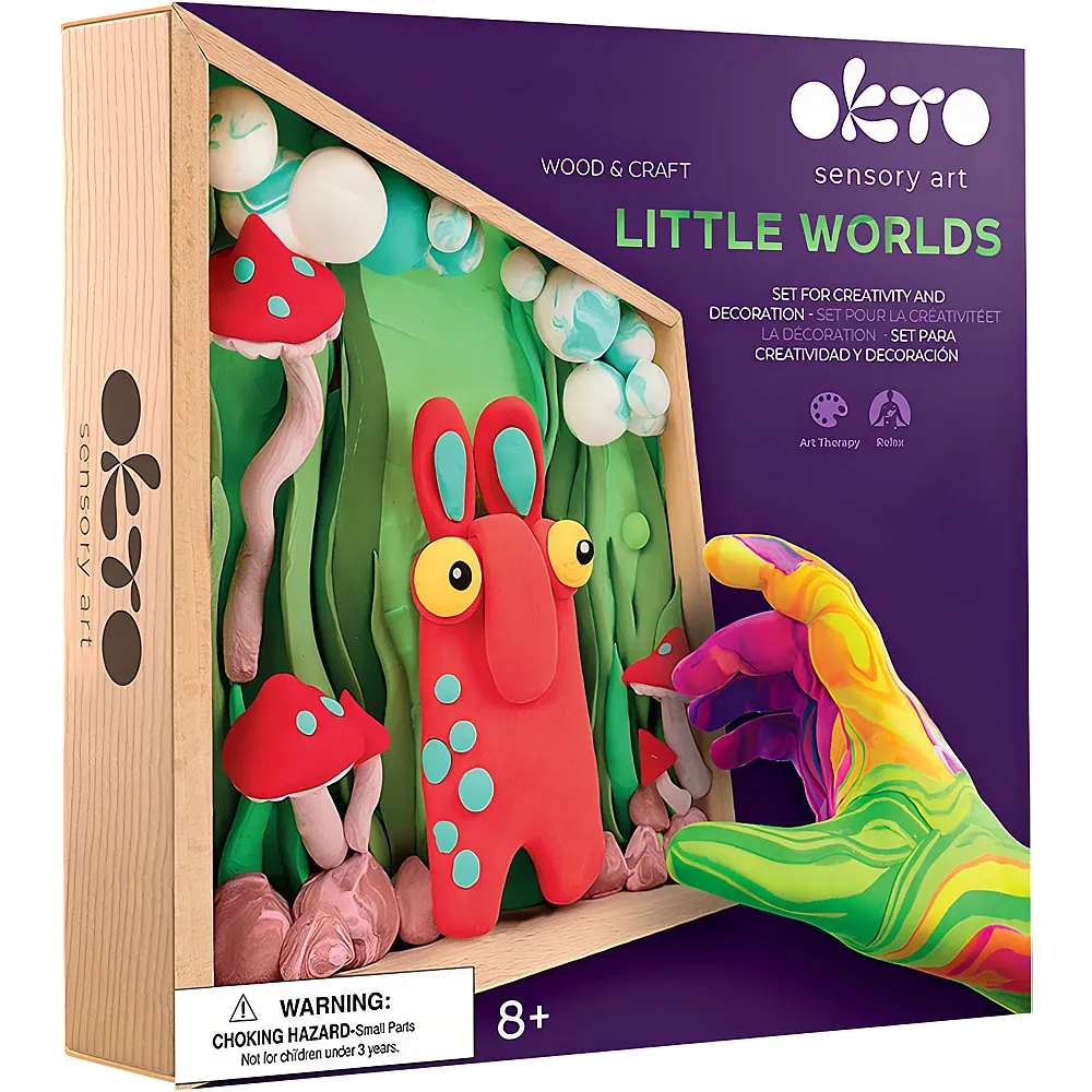 Okto Sensory Art Little Worlds 3D Troll im Holzkasten