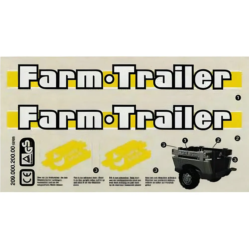 RollyToys Aufkleber fr Farm Trailer | Fahrzeuge Ersatzteile