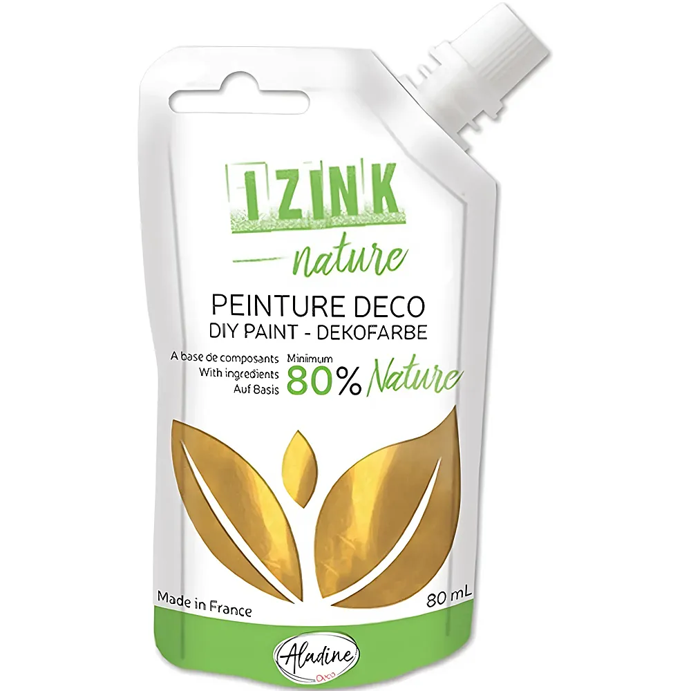 Aladine Izink Deko Naturmalfarbe Gold - 80 ml | Farbe & Kreide