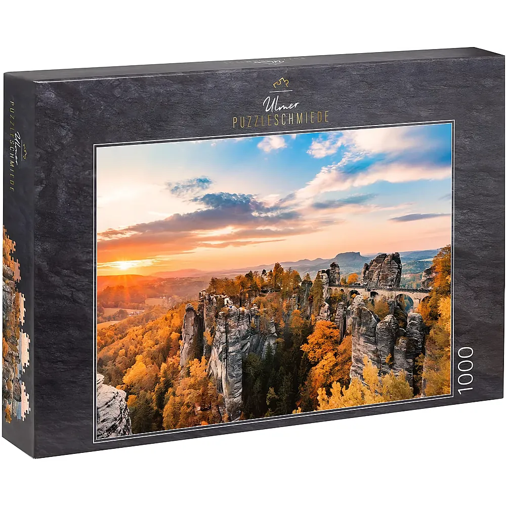 Ulmer Puzzleschmiede Die Basteibr�cke im Abendrot, Elbsandsteingebirge, Deutschland - 1000 Teile