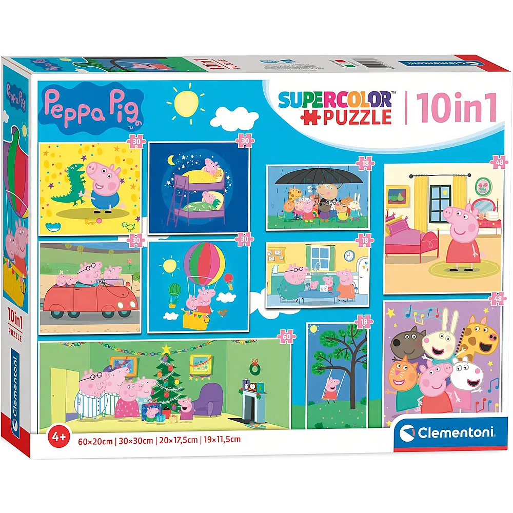 Clementoni Puzzle Supercolor 10in1 Peppa Pig
