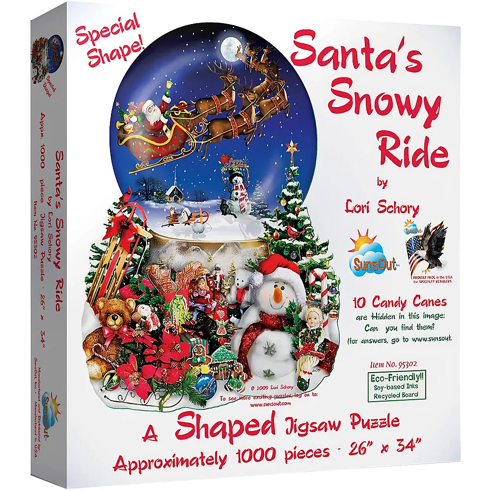 SunsOut Puzzle Lori Schory Santa's Snowy Ride - 1000 Teile