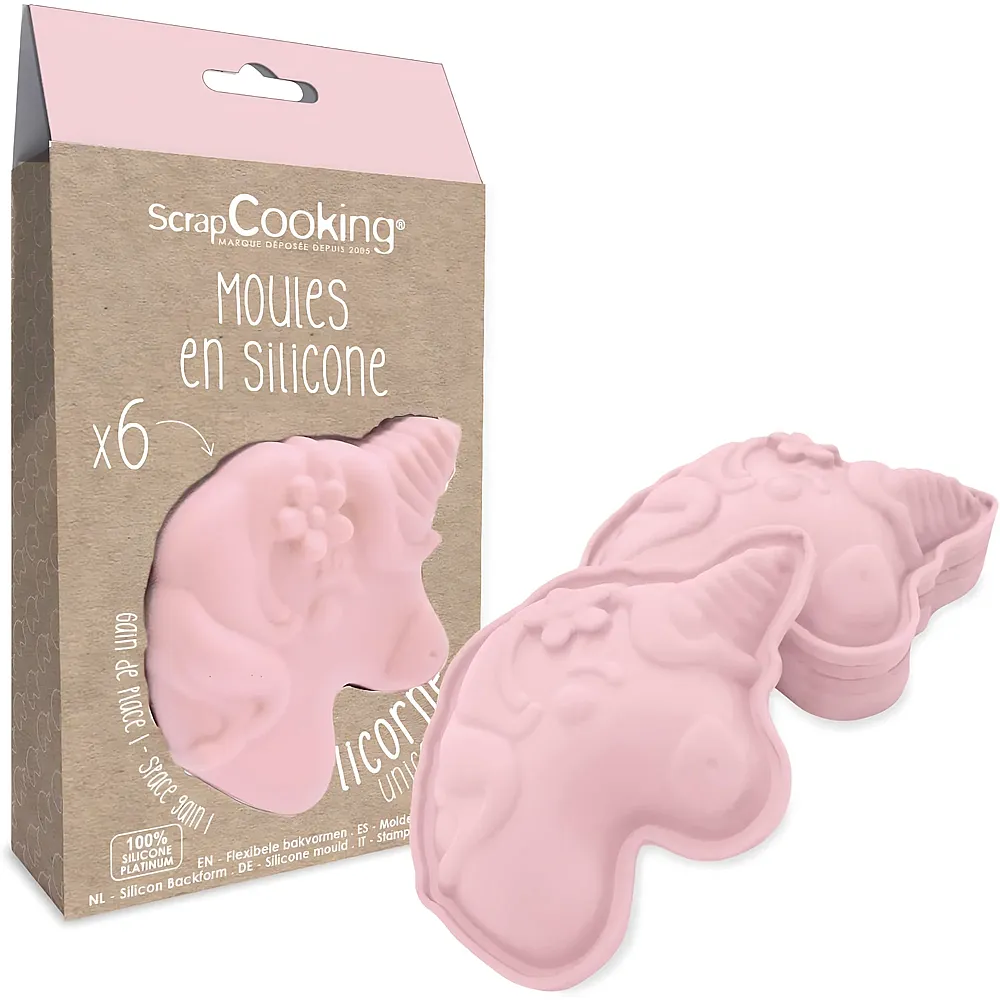 ScrapCooking Einzelne Silikonformen Einhorn - 6 Teile
