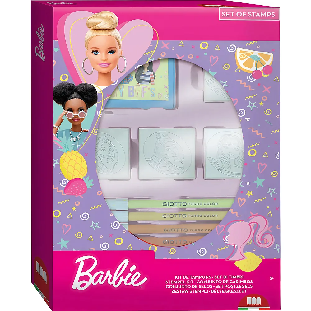 Multiprint Barbie Schreibset mit 4 Stempeln - Malsets