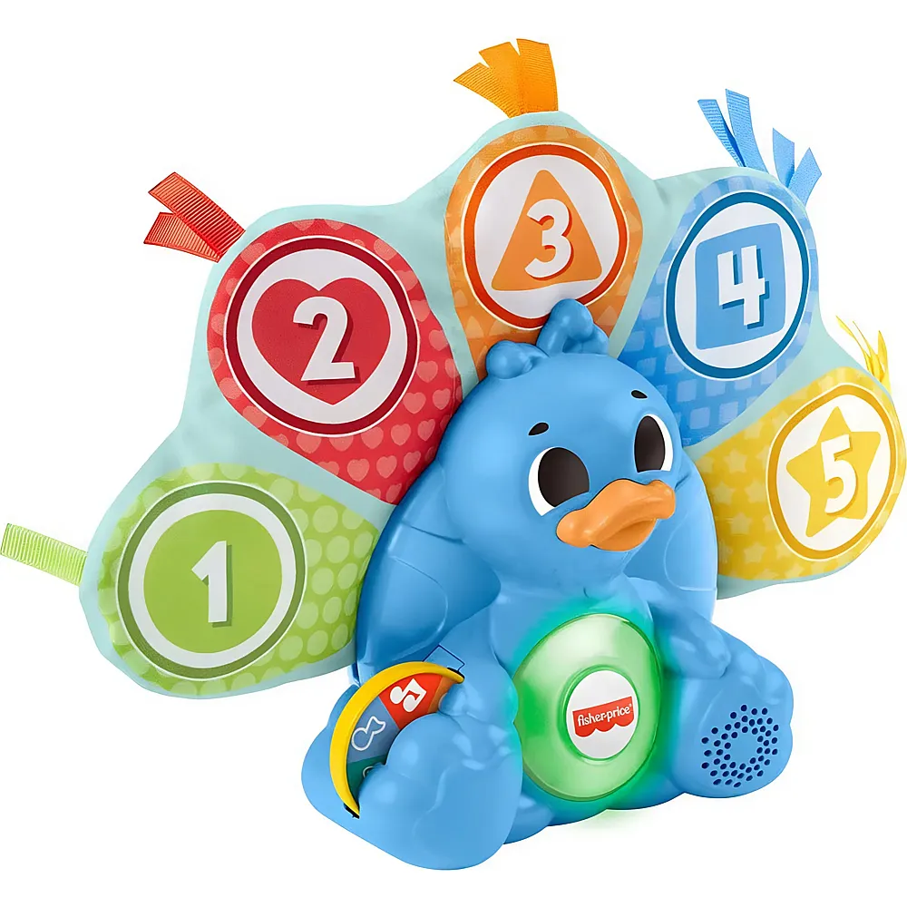 Fisher-Price Linkimals Pfauen-Lernspielzeug mit Lichtern und Ger�uschen, das Farben und Z�hlen, Babys + 9 Monate Mattel 
