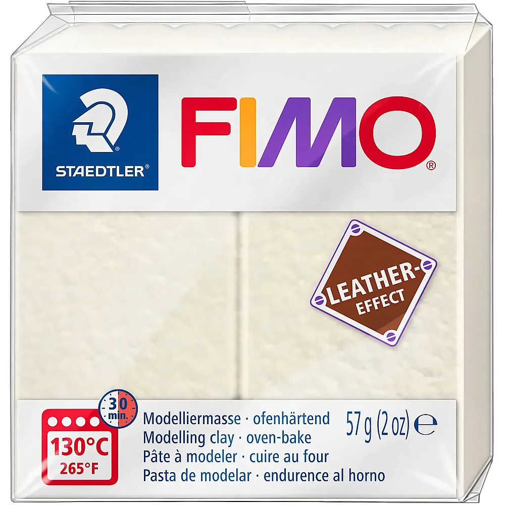 Fimo Leather-Effect Modeling Clay Ivory - 57 g