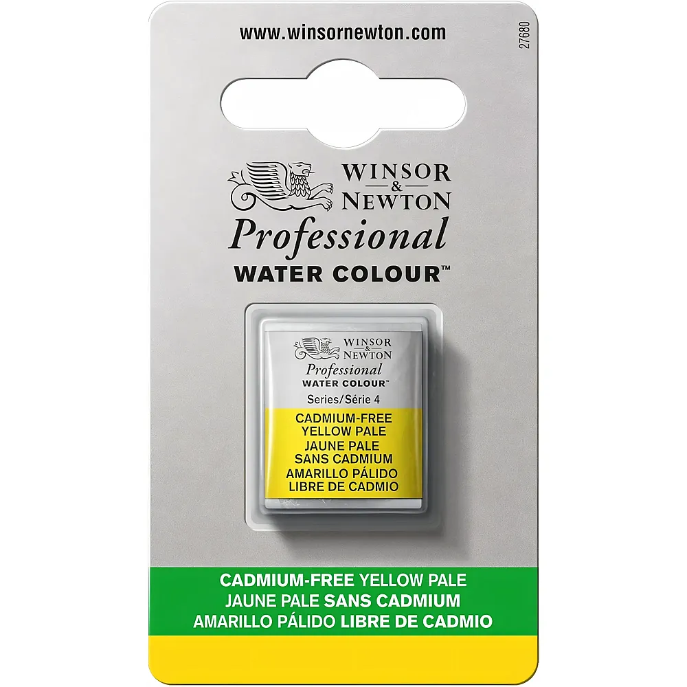 Winsor & Newton Professional Water Colour Aquarellfarbe Kadmiumfrei Gelb Hell - 1/2 Napf