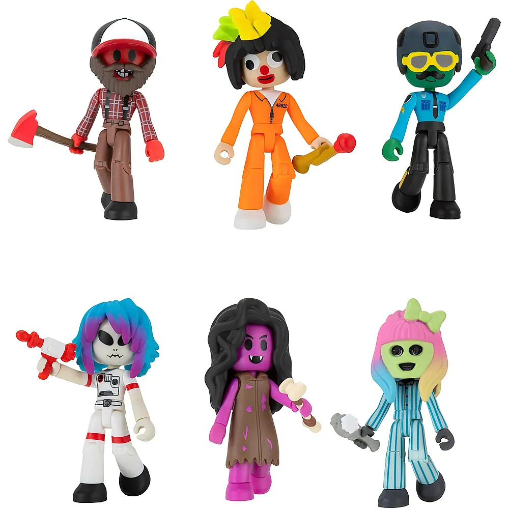 Jazwares DevSeries CRS0060-6 Figuren Pack - Brookhaven: Most Wanted, bewegliche Actionfiguren mit Spielcode