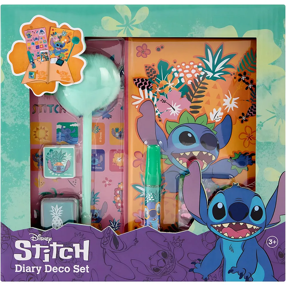 Canenco Stitch Tagebuch- und Bastelset mit Pompom Stift