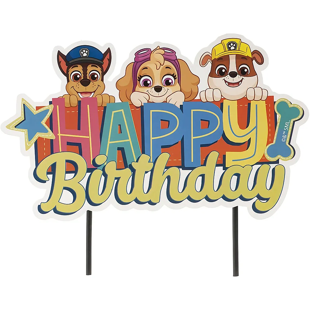 Decora Paw Patrol Happy Birthday Cake Topper