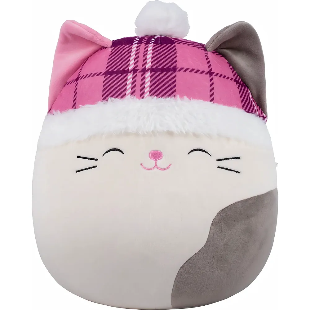 Squishmallows Pl�sch Katze Karina mit Karo-Beanie - 30 cm