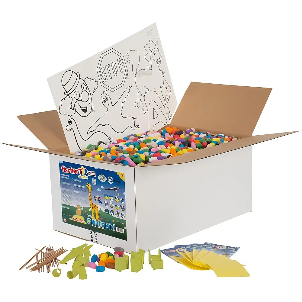fischerTip Tip Box XL  Bastelset f�r Kinder mit Zubeh�r, Kreativspielzeug, 6.000 Teile, mehrfarbig, ab 3 Jahre, 6000