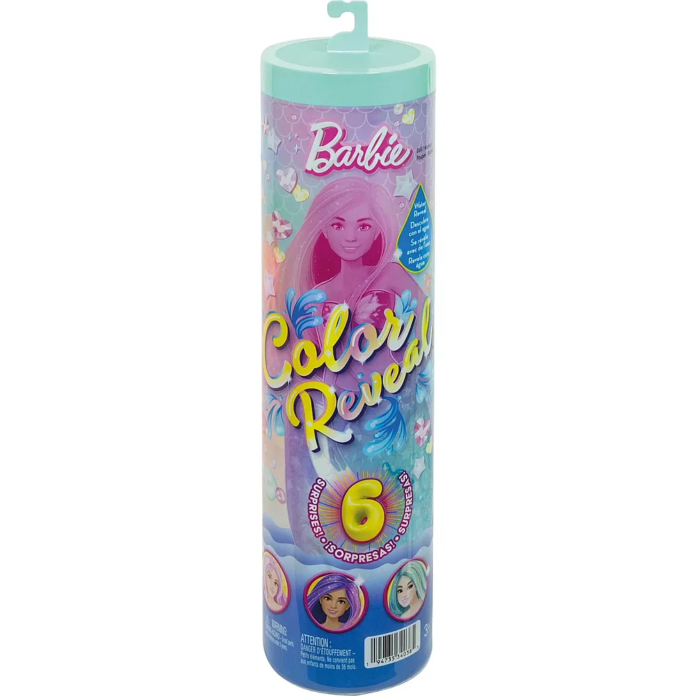 Barbie Color Reveal Meerjungfrauen-Puppe und Accessoires mit 6 �berraschungen