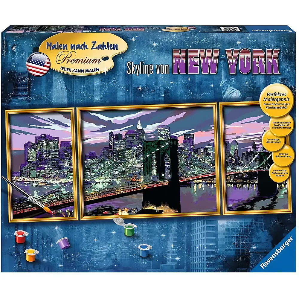 Ravensburger Malen nach Zahlen Premium Skyline von New York