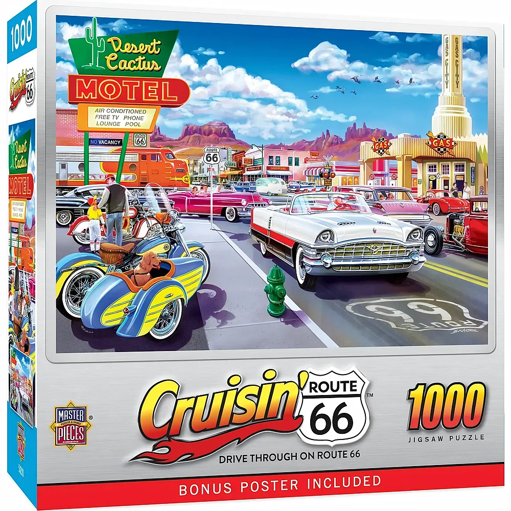 Master Pieces Puzzle Cruisin Route 66 Drive-In auf der Route 66 - 1000 Teile