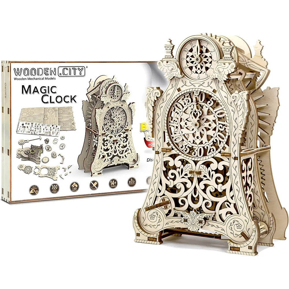 Wooden City Puzzle Magic Clock - 149 Teile