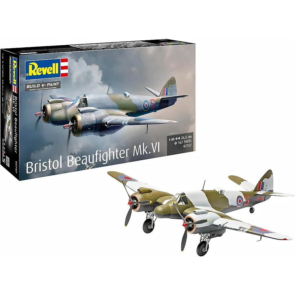 meinspielzeug - Revell Build & Paint Modellbausatz Bristol Beaufighter Mk. VI - 167 Teile | Modellbausatz Milit�r