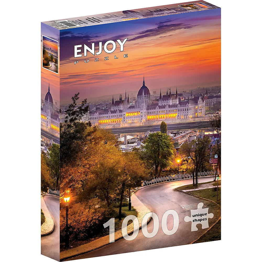 Enjoy Puzzle Stadtteil Buda mit ungarischem Parlament - 1000 Teile