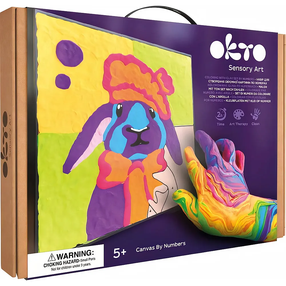 Okto Sensory Art Malen nach Zahlen mit Modelliermasse Hase