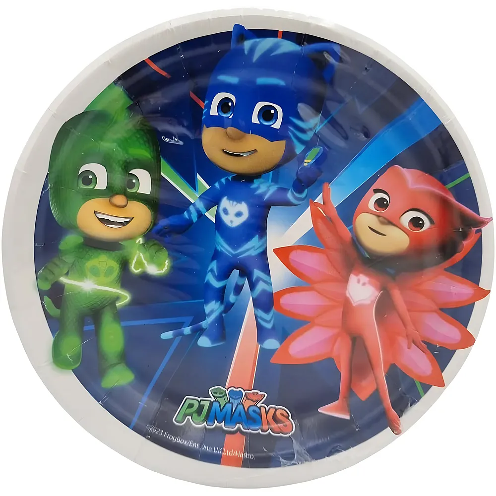 BeenSmile PJ Masks Einwegteller 18cm - 8 Teile | Tischdeko