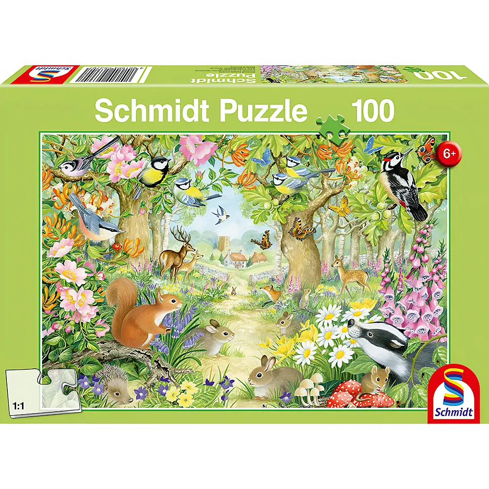Schmidt Puzzle Tiere im Wald 100Teile